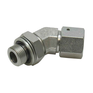 Pre-assembled adjustable angle screw-in fitting