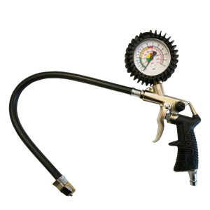 Hand pressure tire gauge pistol