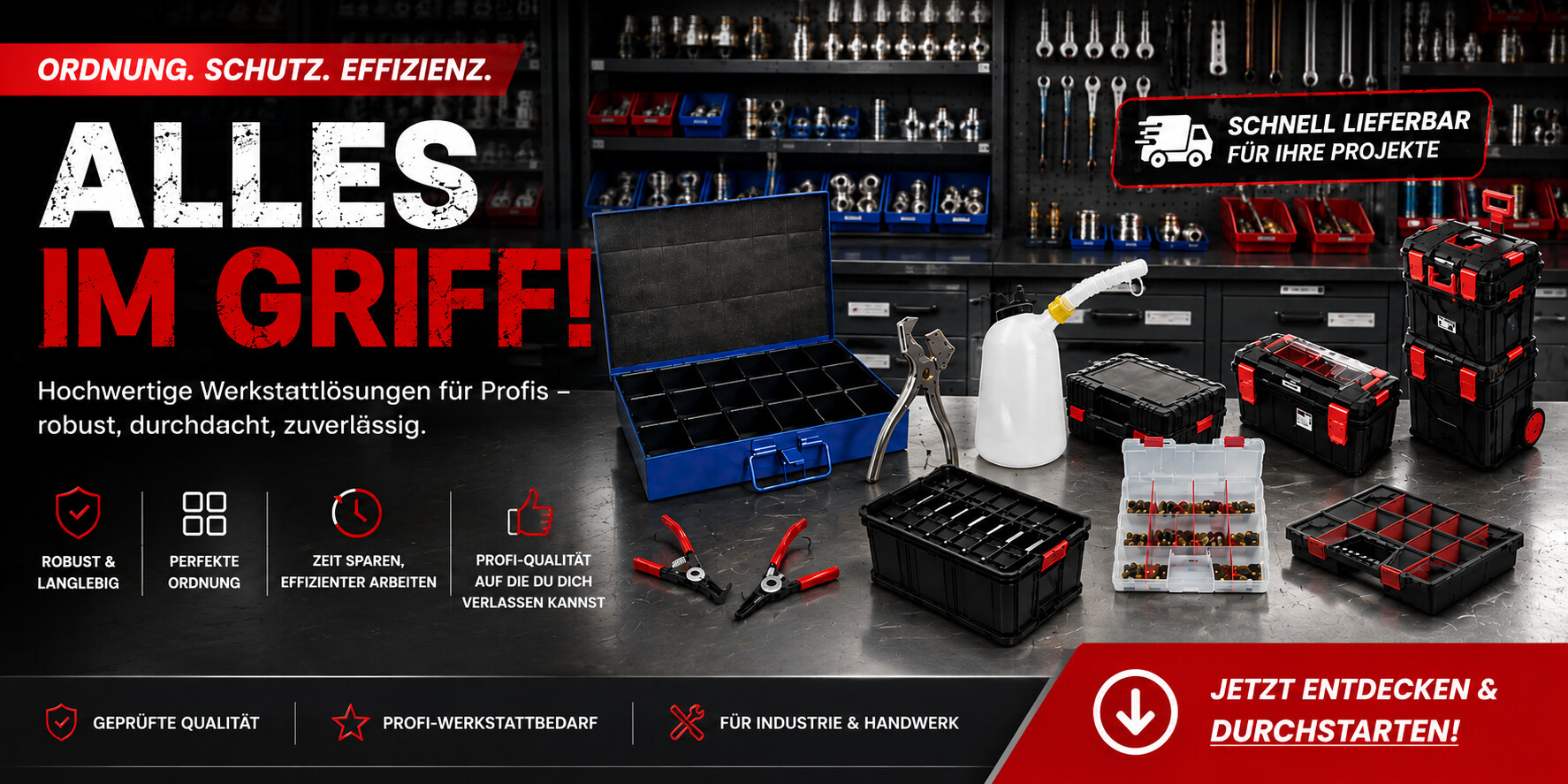 Werkstattbedarf Sortierbox Werkzeugkoffer Transportbox