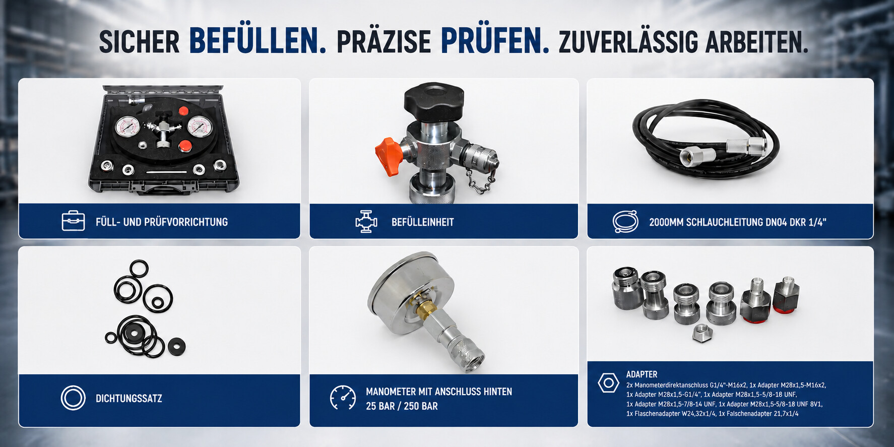 Füll und Prüfvorrichtung für Blasen Kolben und...