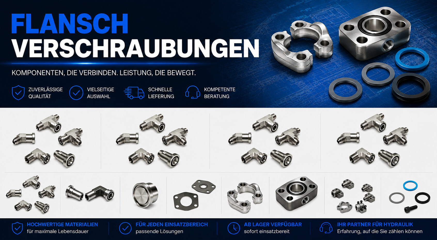 Flanschverschraubungen für die Hydraulik