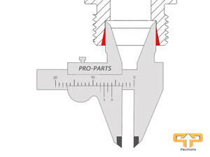 Shown metric heavy hydraulic screw connection with inner cone