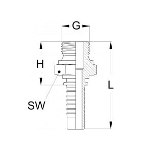 Gerader Pressnippel technische Zeichnung