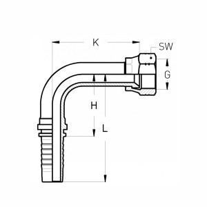 Technischezeichnung mit dem Abmaß H L K SW und G