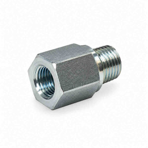 Gewindereduzierung wird von der Innengewinde Seite gezeigt mit einem langen Sechskant