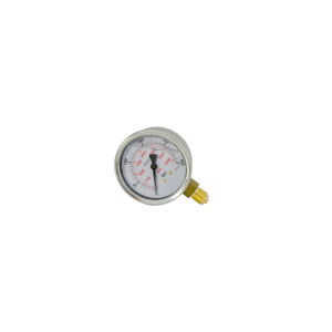 Pressure tester with pressure gauge and plug-in coupling