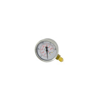 Pressure tester with pressure gauge and plug-in coupling