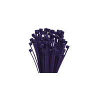 Hundert violette Kabelbinder werden stehend dargestellt