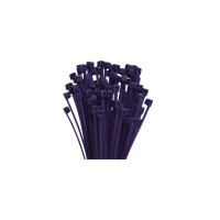 Hundert violette Kabelbinder werden stehend dargestellt