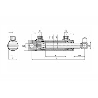 Hydraulikzylinder doppeltwirkend mit Ringauge 40mm Kolbenstange HZDW IGR D S K HFR2S