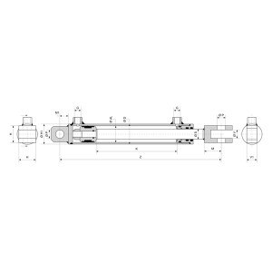 Hydraulikzylinder doppeltwirkend mit Gabel 20mm...