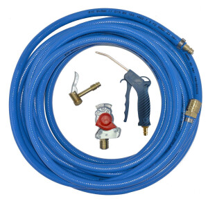Druckluftschlauch blau mit Kupplungskopf rot Hebelstecker...