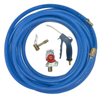 Druckluftschlauch blau mit Kupplungskopf rot Hebelstecker und Druckluftpistole Länge wählbar