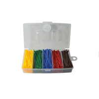 5er kabelbinder set in wählbaren farben in einer transparenten box mit offenem deckel