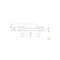Technische Zeichnung einer Flanschhälfte mit dem Abmaß A, B, I, H und G von Pro-Parts