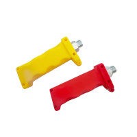 Kupplungskopf rot/ gelb ohne Ventil mit Kuppelhilfe rot/ gelb M16x1,5 und Luft Wendelschlauch 4m rot/ gelb