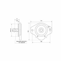 CASE Außenzahnradpumpe BG2 32cm³/U+16cm³/U rechtsdrehend aus Aluminium