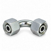 GVO Winkel Verschraubung 90 grad in der AUsführung metrisch leicht und auf beiden Seiten Überwurfmutter