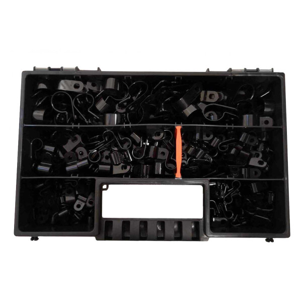 schwarzes Chassie Kabelschellen Set als 250 tlg.