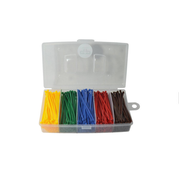 5er Set farbige Kabelbinder im 100er Bündel fünf mal 2,5mmx100mm