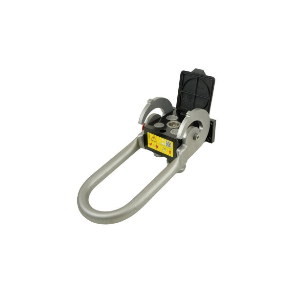 Faster Multikuppler Festhälfte P510 mit 2 bis 4 Hydraulik Einsätzen der Hebel leigt unten und die Klape ist geöffnet so das man die Festhälfte erkennt