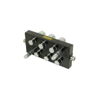 Faster Multikuppler Loshälfte P606 von Pro-Parts hat 6 Hydraulikeinsätze und wird mit den Führungsbolzen nach vorne dargstellt