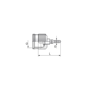 Technische Zeichnung eines Messschlauch Pressnipel