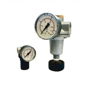 Pressure relief valve incl. gauge