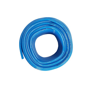 50m Druckluftschlauch 6x12, 9x15 oder 13x20 blau gedeckt im Set mit Druckluftstecker- Kupplung 2OK und Ohrklemmzange