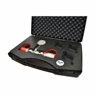 Hydraulik Druck Prüfer in T Form mit SVK Muffe und Stecker im Koffer