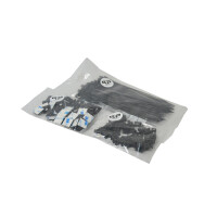 schwarzes 200 teiliges schraubsockel kabelbinder und klebesockel Set abgepackt mit Pro-Parts Aufkleber