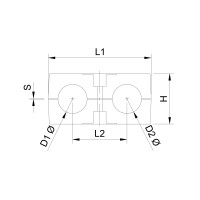 Doppelrohrschellen BG3 aus Polypropylen mit glatter Innenfläche ohne Vorspannung
