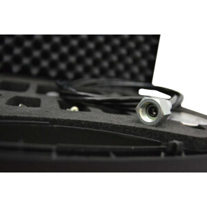 Hydraulic measuring case with glycerine pressure gauge, measuring hose, measuring screw connection and hydraulic couplings SVK, flat face, diagnostic coupling