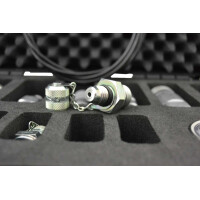 Hydraulic measuring case with glycerine pressure gauge, measuring hose, measuring screw connection and hydraulic couplings SVK, flat face, diagnostic coupling