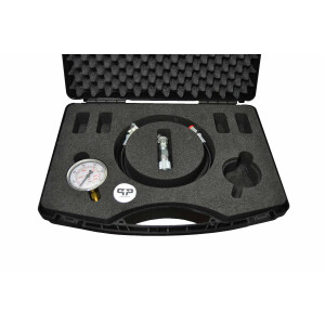 Hydraulic pressure tester with diagnostic coupling, 2m measuring hose and 600 bar pressure gauge in the case