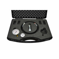 Hydraulic pressure tester with diagnostic coupling, 2m measuring hose and 600 bar pressure gauge in the case