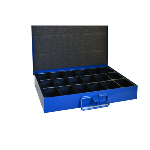 Sortimentskasten blau 18 Fächer