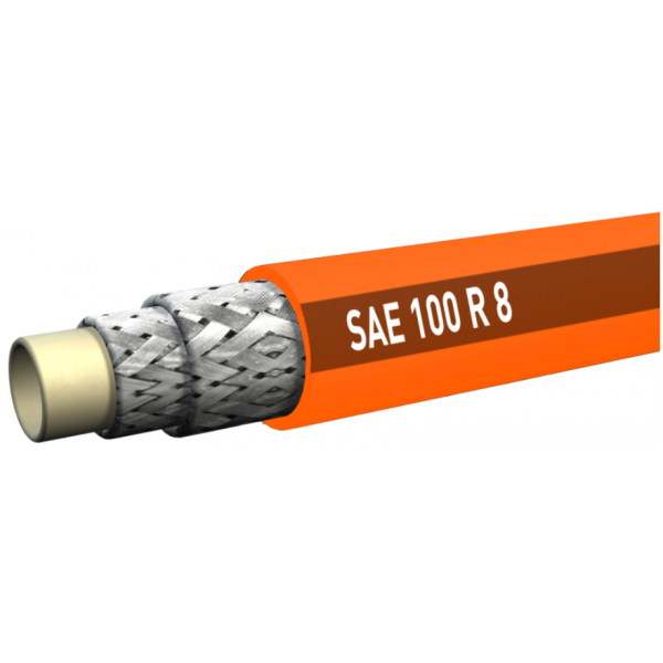orangener SAE 100 R8 Thermoplastschlauch mit zwei lagigem Aramidfasergeflechte
