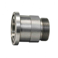 SAE Flanschverschraubung gerade in der Ausführung metrisch schwer wird mit der O-Ring Nut diagonal nach links zeigend dargestellt