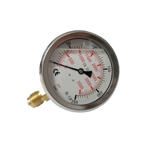 Glycerin Manometer 100mm im Durchmesser wird mit einem...