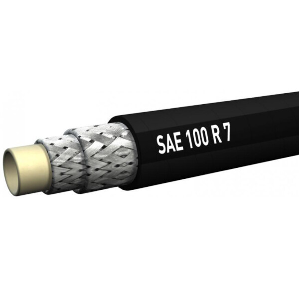 schwarzer R7 Thermoplastschlauch mit zwei polyester Geflechten