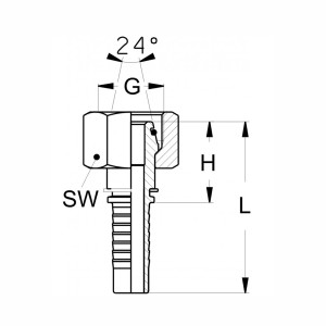 DKOL Pressnippel Technische Zeichnung mit Abmass SW G H und L