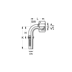 Longdrop 90 grad Winkel technische Zeichnung