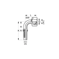 Longdrop 90 grad Winkel technische Zeichnung