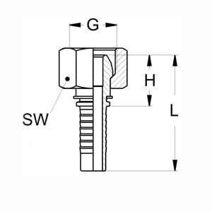 Technische Zeichnung DKL Pressnippel Abmass SW G H und L