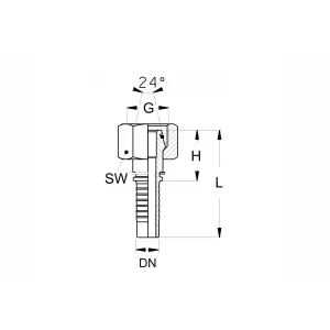 Technische Zeichnung DKL Pressnippel Abmass SW G H und L