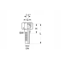 Technische Zeichnung DKL Pressnippel Abmass SW G H und L