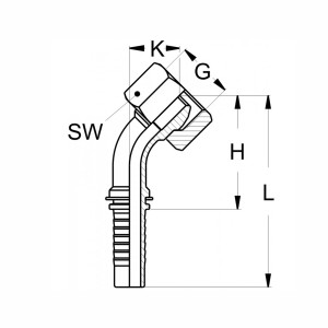 Technische Zeichnung Pressnippel DKL mit Innengewinde