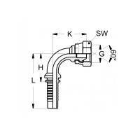 PN08 90° DKM14x1,5