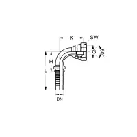 PN08 90° DKM16x1,5